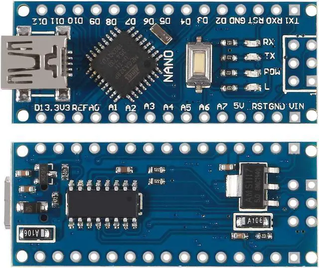 Alt view image 4 of 4 - AITRIP 10pcs for Nano V3.0 Micro Controller Module,ATmega328P Moudle Nano Board CH340 Without USB Cable Compatible with Arduino Nano V3.0