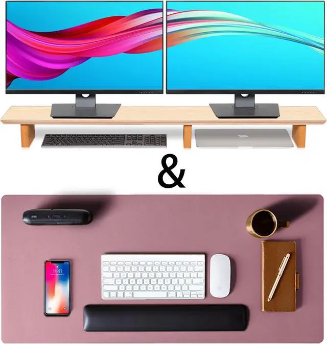 Main image of Leather Desk Pad& Monitor Stand