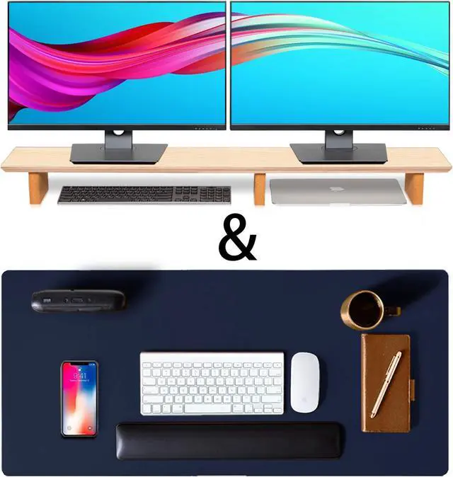 Main image of Leather Desk Pad& Monitor Stand