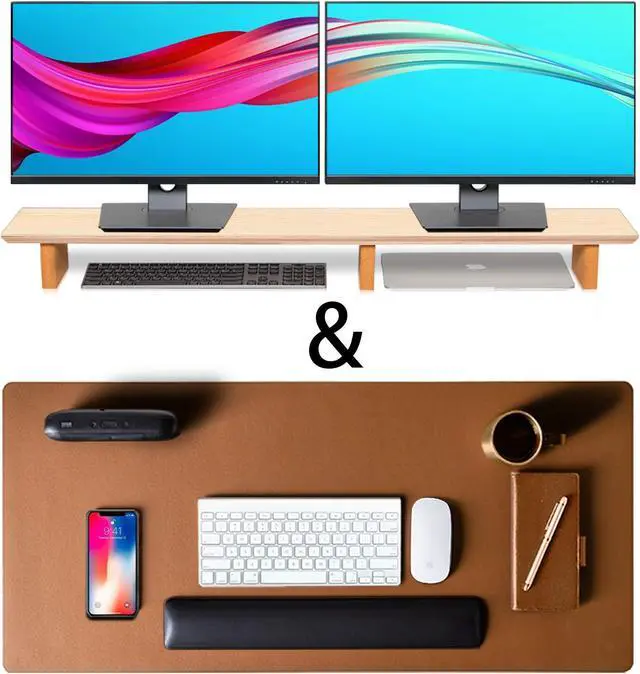 Main image of Leather Desk Pad& Monitor Stand