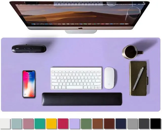 Alt view image 2 of 5 - Leather Desk Pad& Monitor Stand