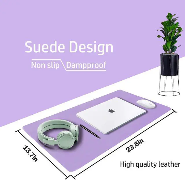 Alt view image 3 of 5 - Leather Desk Pad& Monitor Stand