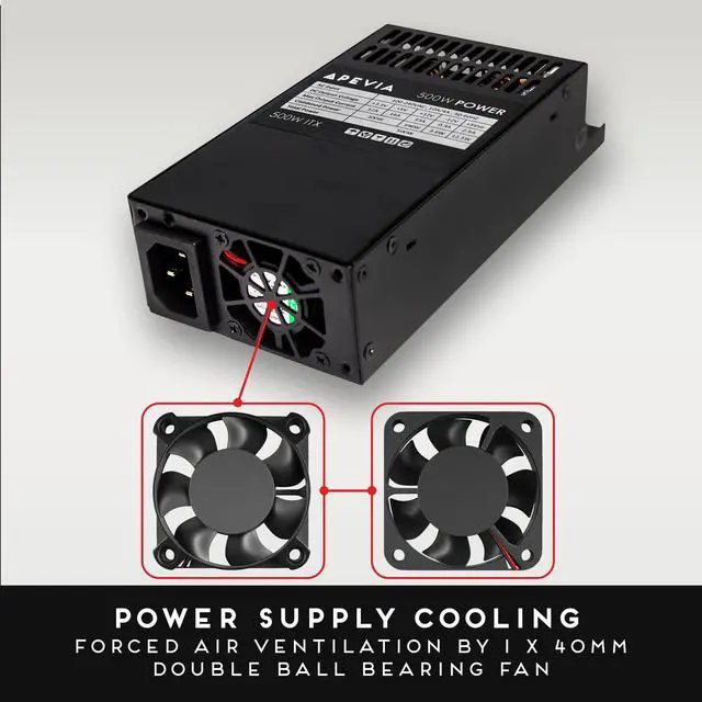 Alt view image 5 of 5 - Apevia ITX-PFC500W Mini ITX/Flex ATX / 1U 500W Fully Modular Power Supply, Full Range Active PFC 90-264V, AC for POS AIO System Desktop Gaming Server Small Form Factor (Flex ITX) Computer PSU