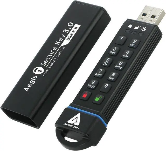 Main image of Apricorn 120GB Aegis Secure Key FIPS 140-2 Level 3 Validated 256-bit Encryption USB 3.0 Flash Drive (ASK3-120GB)