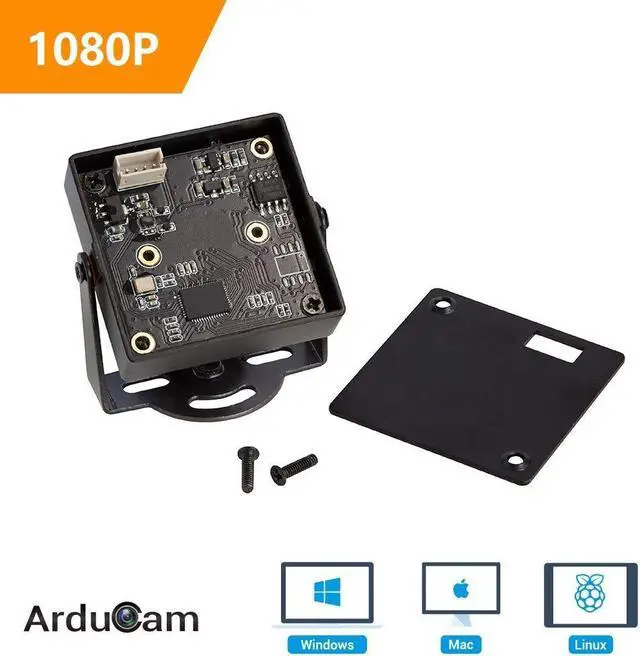 Alt view image 2 of 5 - Arducam 1080P Low Light WDR USB Camera Module with Metal Case, 2MP 1/2.8" CMOS IMX291 160 Degree Ultra Wide Angle Mini UVC Webcam Board with Microphone