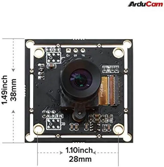 Alt view image 2 of 5 - Arducam 2MP Global Shutter USB Camera, 50fps OV2311 Monochrome UVC Webcam Module with Low Distortion M12 Lens Without Microphones, Compatible with Windows, Linux, Android and Mac OS