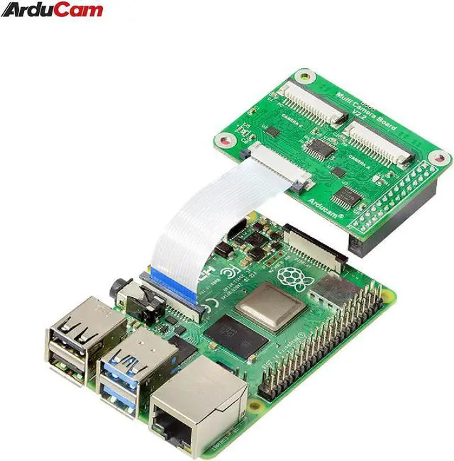 Alt view image 3 of 5 - Arducam Multi Camera Adapter Module V2.2 for Raspberry Pi 4 B/3B+/3/2,