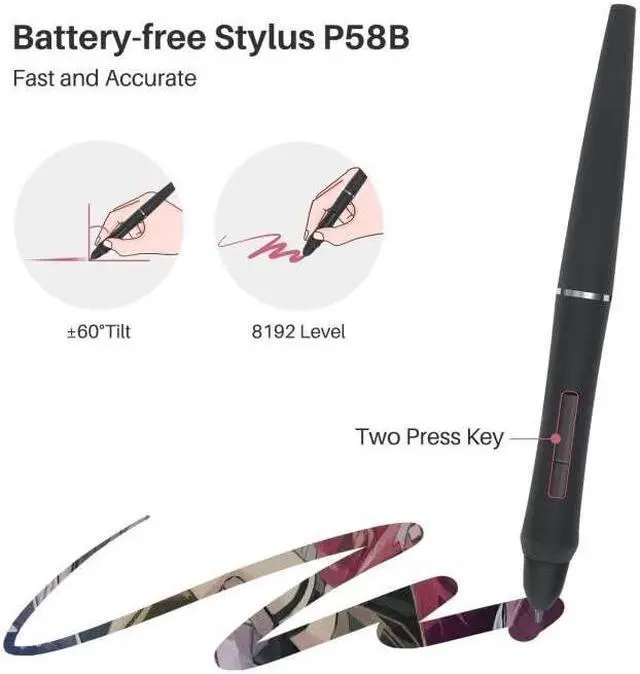 Alt view image 2 of 5 - Artisul M0610 Pro Graphics Drawing Tablet 10x6inch Drawing Tablet with 8192 Levels Pressure Battery-Free Stylus 8 Customized Hot Keys, Digital Art Tablet Compatible with Mac Windows PC and Android