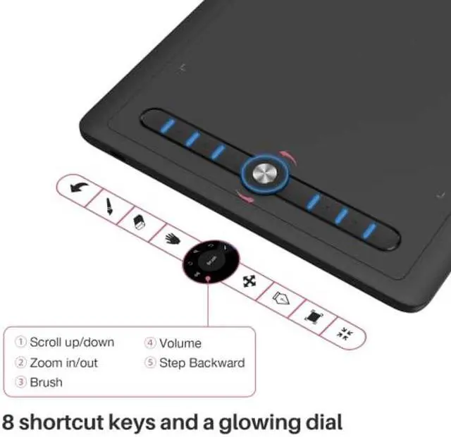 Alt view image 4 of 5 - Artisul M0610 Pro Graphics Drawing Tablet 10x6inch Drawing Tablet with 8192 Levels Pressure Battery-Free Stylus 8 Customized Hot Keys, Digital Art Tablet Compatible with Mac Windows PC and Android