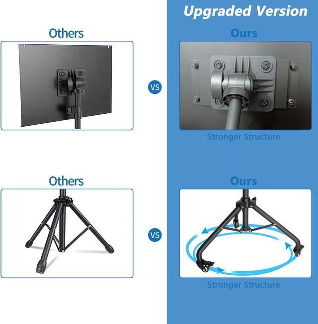 Alt view image 4 of 5 - Asltoy Projector Tripod Stand with Wheels Laptop Tripod Stand Projector Tripod Laptop Stand Floor Stand Live Stream stand Treadmill Stand Music Stand with 6" LED Ring Light for Online Meeting Recordin