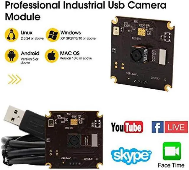 Alt view image 4 of 5 - 13mp USB Camera Module with Microphone Autofocus Audio Video Webcam Board for Computer Mini UVC USB2.0 PC Camera Industrial Embedded USB with Camera IMX214 Lightburn Camera for Laptop Jetson Nano