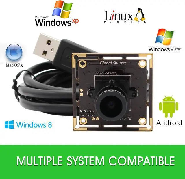 Alt view image 4 of 5 - IFWATER 60fps Global Shutter USB Camera Module,720P USB Camera with AR0144 Sensor,Tiny USB Cameras with 3.6MM M12 Lens Industrial UVC Web Cameras Plug and Play for Windows/MAC/Linux/Raspberry Pi