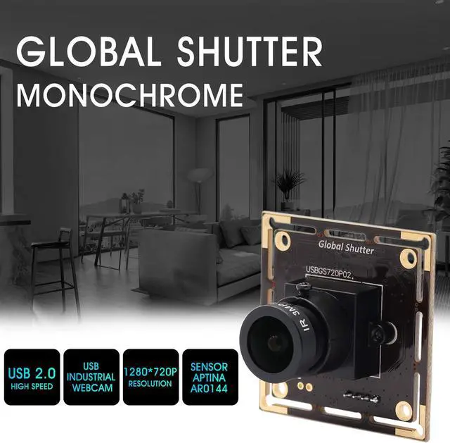 Alt view image 5 of 5 - IFWATER 60fps Global Shutter USB Camera Module,720P USB Camera with AR0144 Sensor,Tiny USB Cameras with 3.6MM M12 Lens Industrial UVC Web Cameras Plug and Play for Windows/MAC/Linux/Raspberry Pi