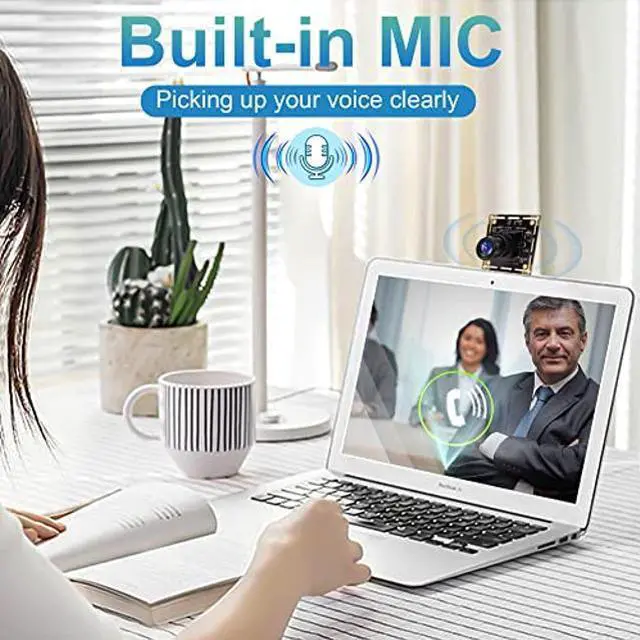 Alt view image 3 of 5 - IFWATER USB Camera Module 2MP with IMX323 Sensor Webcam, H.264 and 0.01LUX Low Illumination USB Camera with Microphone,1080P 3.6mm Lens USB Camera 3.3ft/1m Cable for Windows,Linux,Android and Mac OS