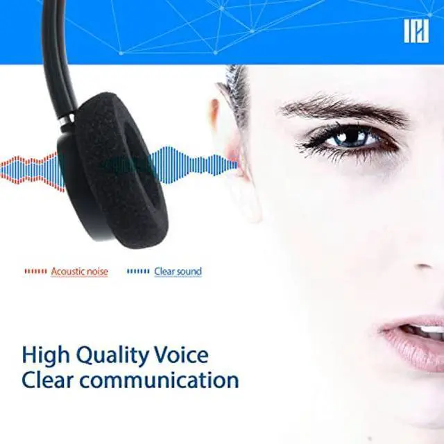 Alt view image 5 of 5 - IPD IPH-165 Phone Headset with Noise Cancelling Microphone for Office and Call Center - Compatible with with All Yealink SIP,Snom, Greandsteam,& LG landline Phones