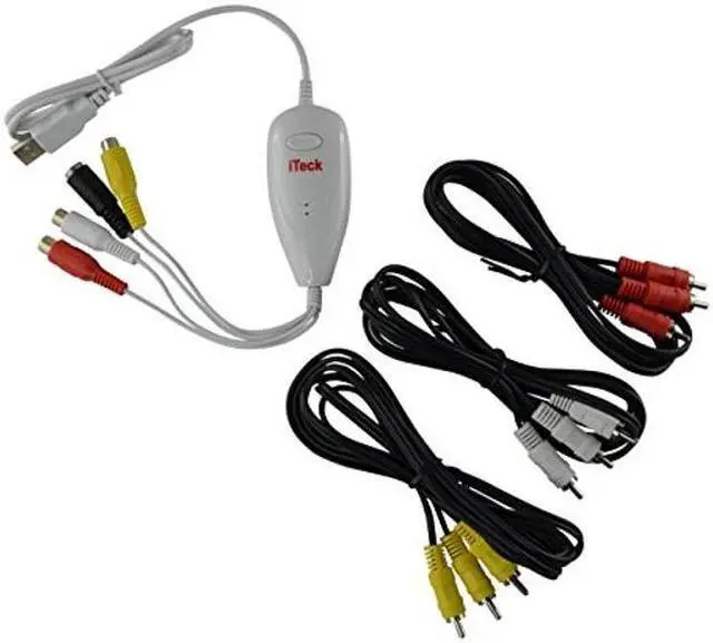 Main image of iTeck EzCap USB 2.0 Audio Video Capture Device Converter for Live Games from Xbox360 Playstation3 PS3 Wii in Color Included 3 RCA Splitters