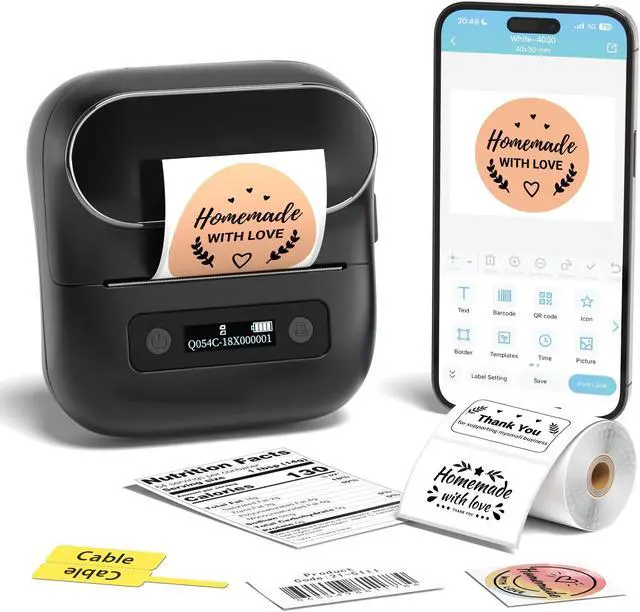 Main image of ItriAce M220 Label Maker, Bluetooth Sticker Printer Support Printing 0.78-3.14 inch, Thermal Printer for Small Business, Home & Office, Label Maker Machine with Tape Compatible with Smartphone and PC