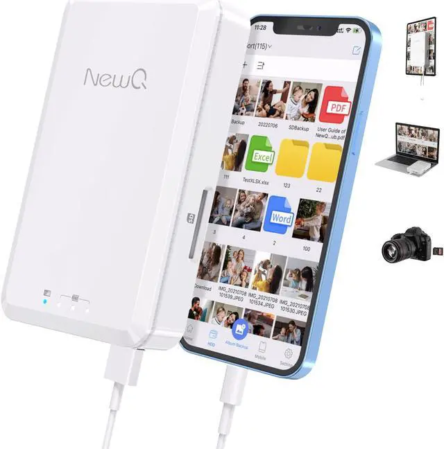 Main image of NEWQ Hard Drive for Phone Computer: 2 TB Photo Stick Portable Storage Device External HDD USB Flash for iPhone & iPad & Android Cellphone Backup Picture | Photo | Video | Data (2TB)
