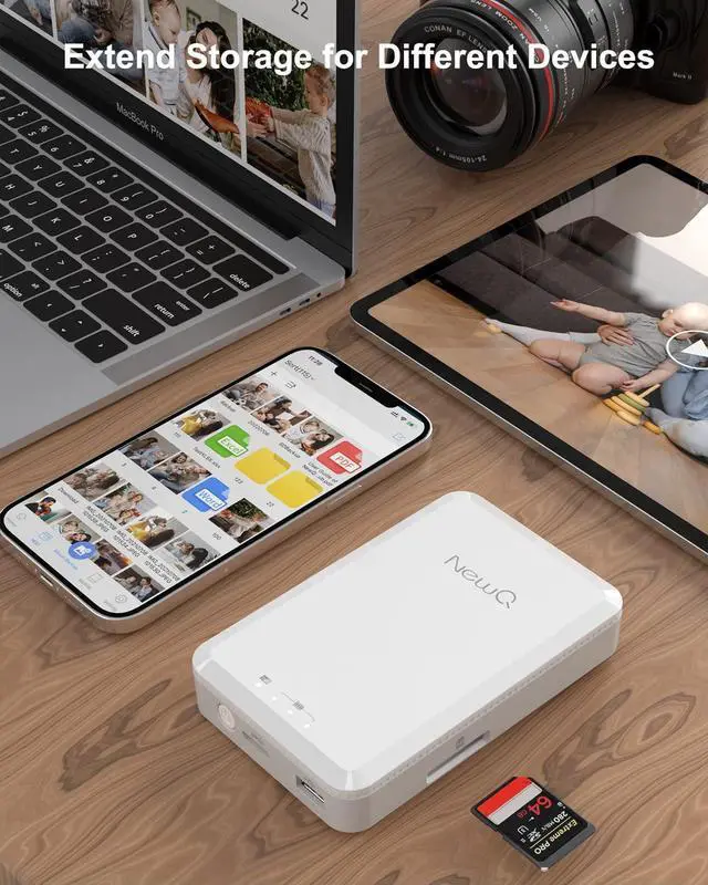 Alt view image 5 of 5 - NEWQ Hard Drive for Phone Computer: 2 TB Photo Stick Portable Storage Device External HDD USB Flash for iPhone & iPad & Android Cellphone Backup Picture | Photo | Video | Data (2TB)