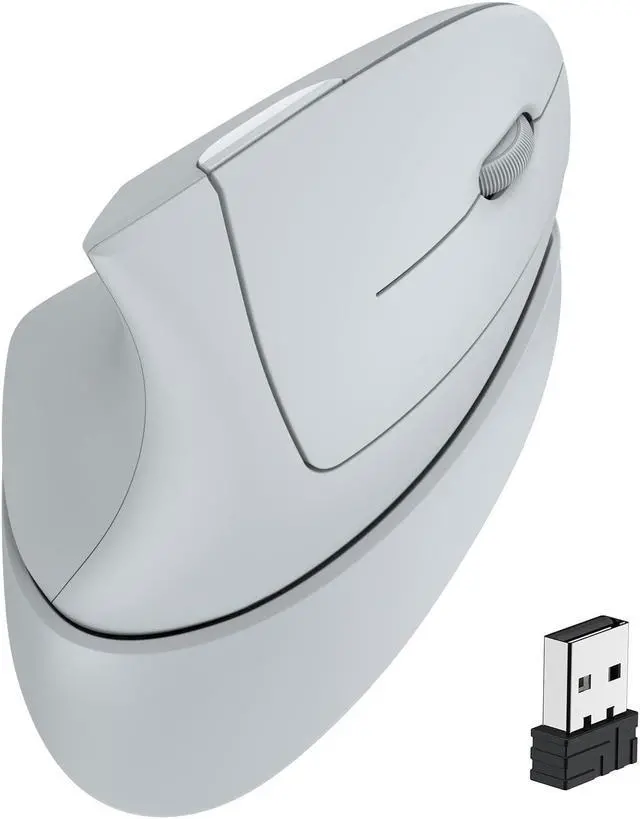 Main image of iClever Ergonomic Mouse, 2.4G Wireless Vertical Mouse, Silent Click, 7 Buttons, USB-C Rechargeable, 4 DPI 800/1200/1600/2400 with 3 Adjustable Tilt, Jiggler for Laptop, PC, Computer, Windows 8/10/11