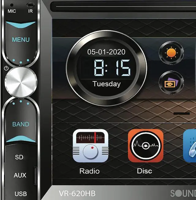 Alt view image 2 of 4 - Soundstream VR-620HB VR-620HB 6.2-Inch Double-DIN DVD Head Unit with Bluetooth and Android MHL PhoneLink