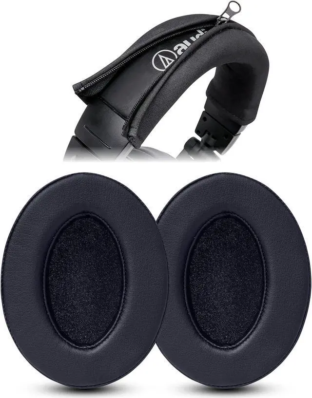 Main image of WC PadZ & BandZ Bundle - Replacement Earpads and Headband Cover for ATH M50X and M Series Headphones | Black & Black
