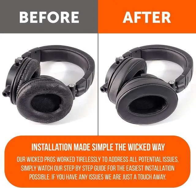 Alt view image 5 of 5 - WC PadZ & BandZ Bundle - Replacement Earpads and Headband Cover for ATH M50X and M Series Headphones | Black & Black