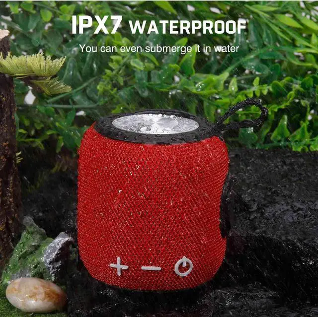 Alt view image 3 of 5 - UrbanX Bluetooth Speaker: Powerful Stereo Sound, IPX7 Waterproof, True Wireless Stereo Pairing, Portable Design, Latest Bluetooth V5.2 - Perfect for Beach, Outdoor, Home, Parties- Red