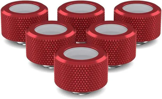 Main image of PrimoChill 16mm OD Rigid SX Fitting - 6 Pack - Candy Red