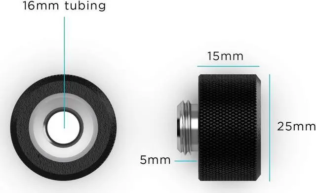 Alt view image 3 of 3 - PrimoChill 16mm OD Rigid SX Fitting - 6 Pack - Candy Red