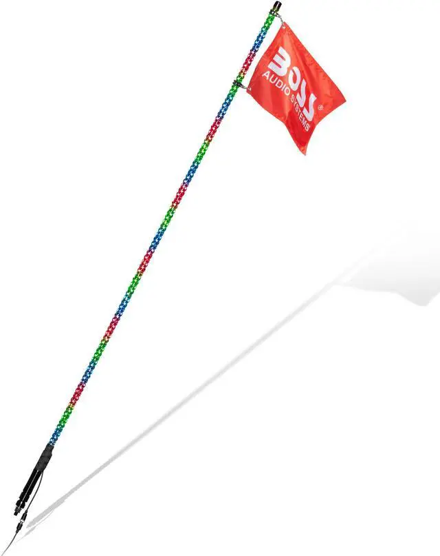 Main image of BOSS Audio Systems XP6 ATV Chasing LED Whip - 72-inch, 360-degree RGB Illumination, Control App, IP67 Weatherproof Rated, Easy Installation