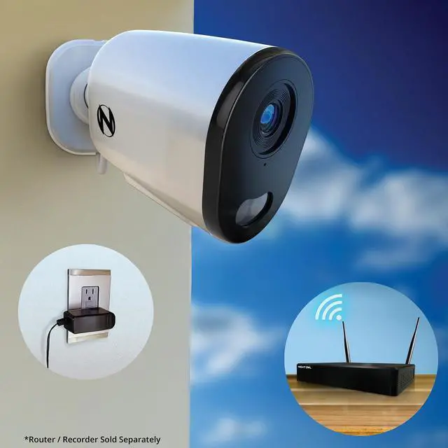 Alt view image 4 of 5 - Night Owl Plug-in AC Powered Wi-Fi 4K HD Indoor/Outdoor Deterrence Camera with 2-Way Audio (1 Camera)