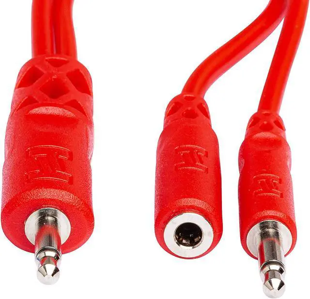 Alt view image 2 of 3 - Hosa CMM-500Y-MIX 3.5 mm TS with 3.5 mm TSF Pigtail to 3.5 mm TS Hopscotch Patch Cables, Various Lengths (5 Pieces)