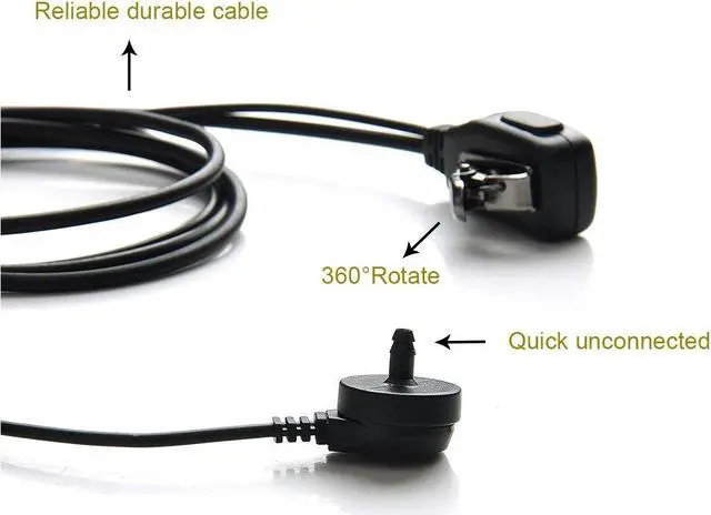 Alt view image 5 of 5 - Case of 10, Retevis Walkie Talkies Earpiece with Mic 2 Pin Acoustic Tube Headset Compatible with Baofeng UV-5R Retevis H-777 RT21 RT22 Arcshell AR-5 Two Way Radio