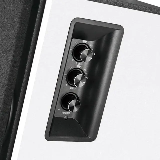 Alt view image 3 of 5 - Edifier R1700BT Bluetooth Bookshelf Speakers - Active Near-Field Studio Monitors - Powered Speakers 2.0 Setup Wooden Enclosure - 66w RMS -White