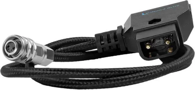 Alt view image 2 of 3 - KONDOR BLUE 20" D-Tap/P-Tap to 2-Pin Weipu Style Braided Power Supply Cable | Compatible with many DC plug battery options including BMPCC 4K/6K, The Sony NP series, and MOZA Air 2 | Black