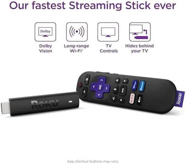 Alt view image 2 of 5 - Roku Streaming Stick 4K | Portable Roku Streaming Device 4K/HDR/Dolby Vision, Roku Voice Remote, Free & Live TV