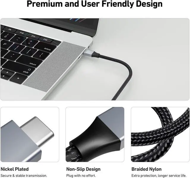 Alt view image 5 of 5 - BENFEI 5 Pack USB C to HDMI 6 Feet Cable [4K@60Hz, Aluminum Shell, Nylon Braided], Thunderbolt 3/4 Compatible with iPhone 15 Pro/Max, MacBook Pro/Air 2023, iPad Pro