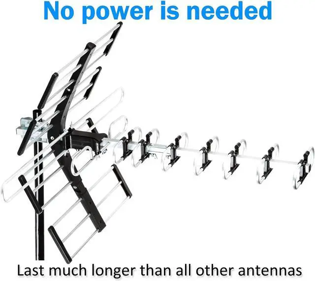 Alt view image 3 of 5 - Five Star Outdoor HDTV Antenna up to 200 Mile Long Range, Attic or Roof Mount TV Antenna, Long Range Digital OTA Antenna for 4K 1080P VHF UHF Includes J Mount, 40 ft. RG6 Coaxial Cable