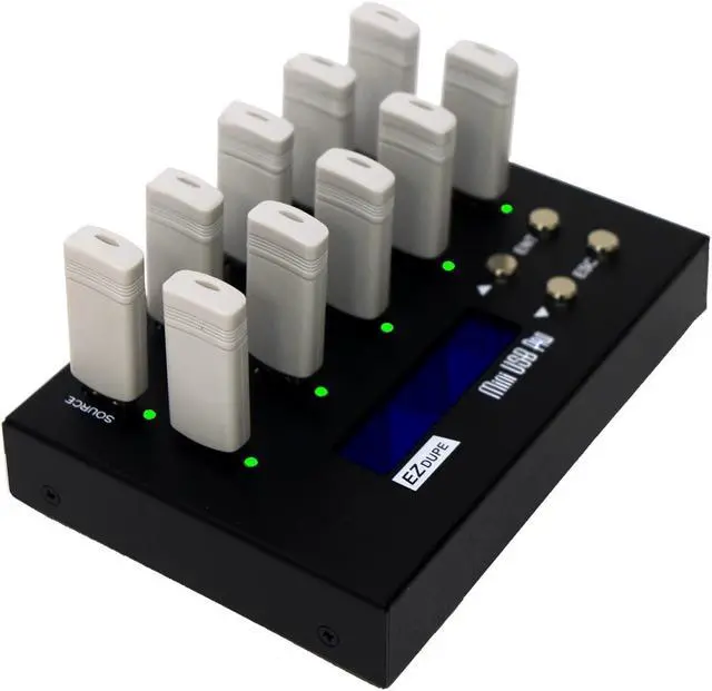 Main image of EZ DUPE 1 to 9 USB Duplicator - Standalone USB 2.0/3.0/3.1 Flash Media Thumb Drive/USB Hard Drive Compact Cloner Copier & Eraser (DM-FU0-10V09B / MiniUSB Pro),Black