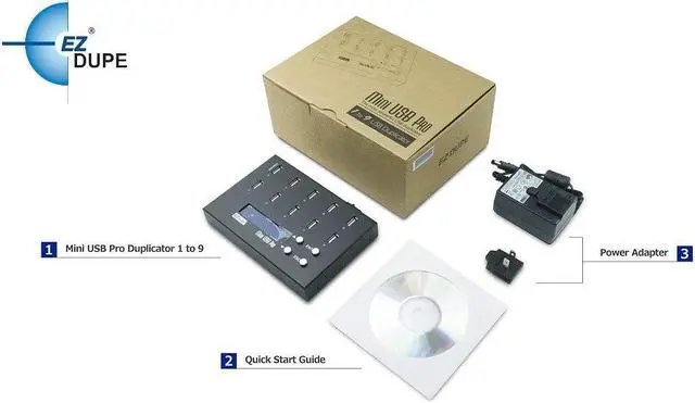 Alt view image 4 of 5 - EZ DUPE 1 to 9 USB Duplicator - Standalone USB 2.0/3.0/3.1 Flash Media Thumb Drive/USB Hard Drive Compact Cloner Copier & Eraser (DM-FU0-10V09B / MiniUSB Pro),Black