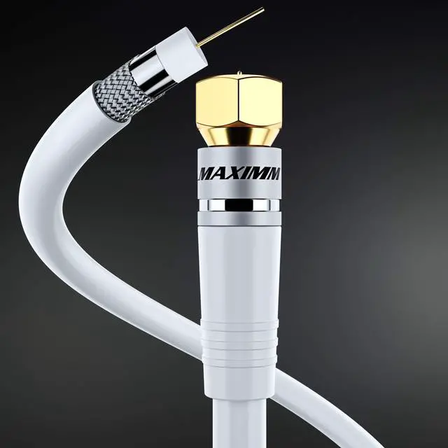 Alt view image 4 of 5 - RG6 COAXIAL Cable - Triple Shielded, Non-Oxygen Copper Cable Wire for TV, Internet & More - Flexible Coax Cable Cord 200ft / White