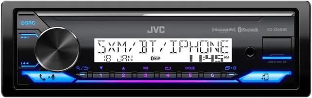 Alt view image 3 of 5 - JVC in-Dash Marine Bluetooth USB/AUX Stereo Digital Media Receiver Bundle Combo with 4X 6.5 100 Watt Peak Power Boat Black Speakers, Dash Protector, 40" Antenna, Speaker Wire