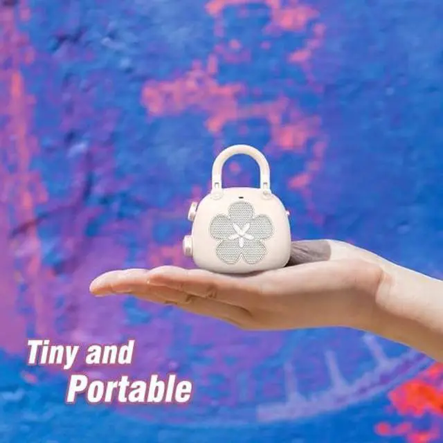 Alt view image 2 of 5 - DOSS Candy Cute Bluetooth Speaker, Mini Portable Speaker with Mighty Sound, Retro Stylish Design, Adorable Speaker for Room, Desk Decoration, Xmas Gift for Kids, Girls, Women-Pink