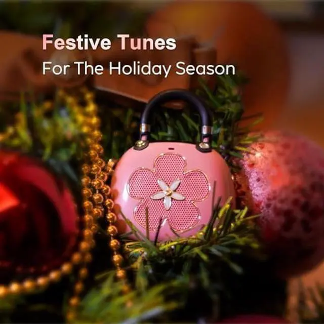 Alt view image 4 of 5 - DOSS Candy Cute Bluetooth Speaker, Mini Portable Speaker with Mighty Sound, Retro Stylish Design, Adorable Speaker for Room, Desk Decoration, Xmas Gift for Kids, Girls, Women-Pink