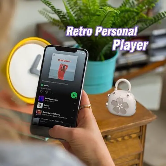 Alt view image 5 of 5 - DOSS Candy Cute Bluetooth Speaker, Mini Portable Speaker with Mighty Sound, Retro Stylish Design, Adorable Speaker for Room, Desk Decoration, Xmas Gift for Kids, Girls, Women-Pink