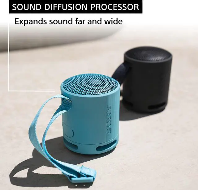 Alt view image 3 of 5 - Sony SRS-XB100 Wireless Bluetooth Portable Lightweight Super-Compact Travel Speaker, Extra-Durable IP67 Waterproof & Dustproof, 16 Hour Battery, Versatile Strap, and Hands-Free Calling, Orange New
