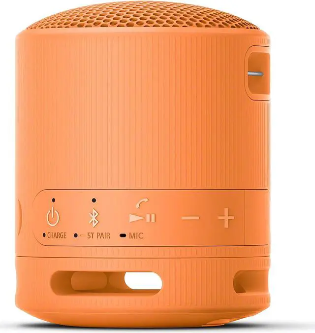 Alt view image 4 of 5 - Sony SRS-XB100 Wireless Bluetooth Portable Lightweight Super-Compact Travel Speaker, Extra-Durable IP67 Waterproof & Dustproof, 16 Hour Battery, Versatile Strap, and Hands-Free Calling, Orange New