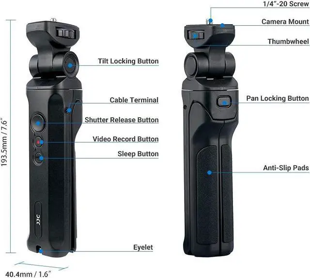 Alt view image 5 of 5 - Handheld Shooting Grip & Mini Tripod Replace Panasonic DMW-SHGR1 Selfie Grip and Remote for Panasonic G100 G110 G9 GH7 GH6 GH5 GH5S G85 G95 S1 S1R S1H S5 FZ1000 II, Ideal for Vlogging Video Recording