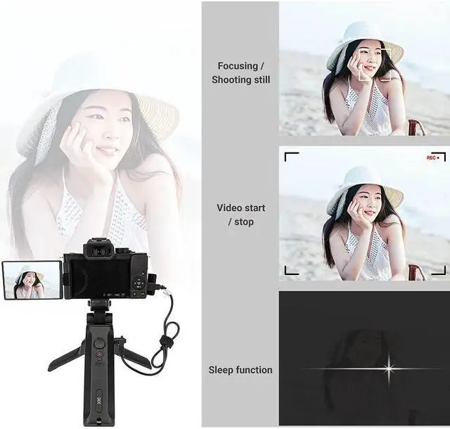 Alt view image 4 of 5 - Handheld Shooting Grip & Mini Tripod Replace Panasonic DMW-SHGR1 Selfie Grip and Remote for Panasonic G100 G110 G9 GH7 GH6 GH5 GH5S G85 G95 S1 S1R S1H S5 FZ1000 II, Ideal for Vlogging Video Recording